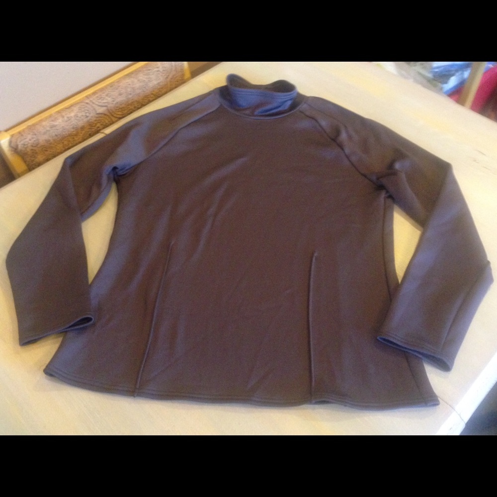 Athleta Fleece Lined Mock Neck Pullover XL Grey